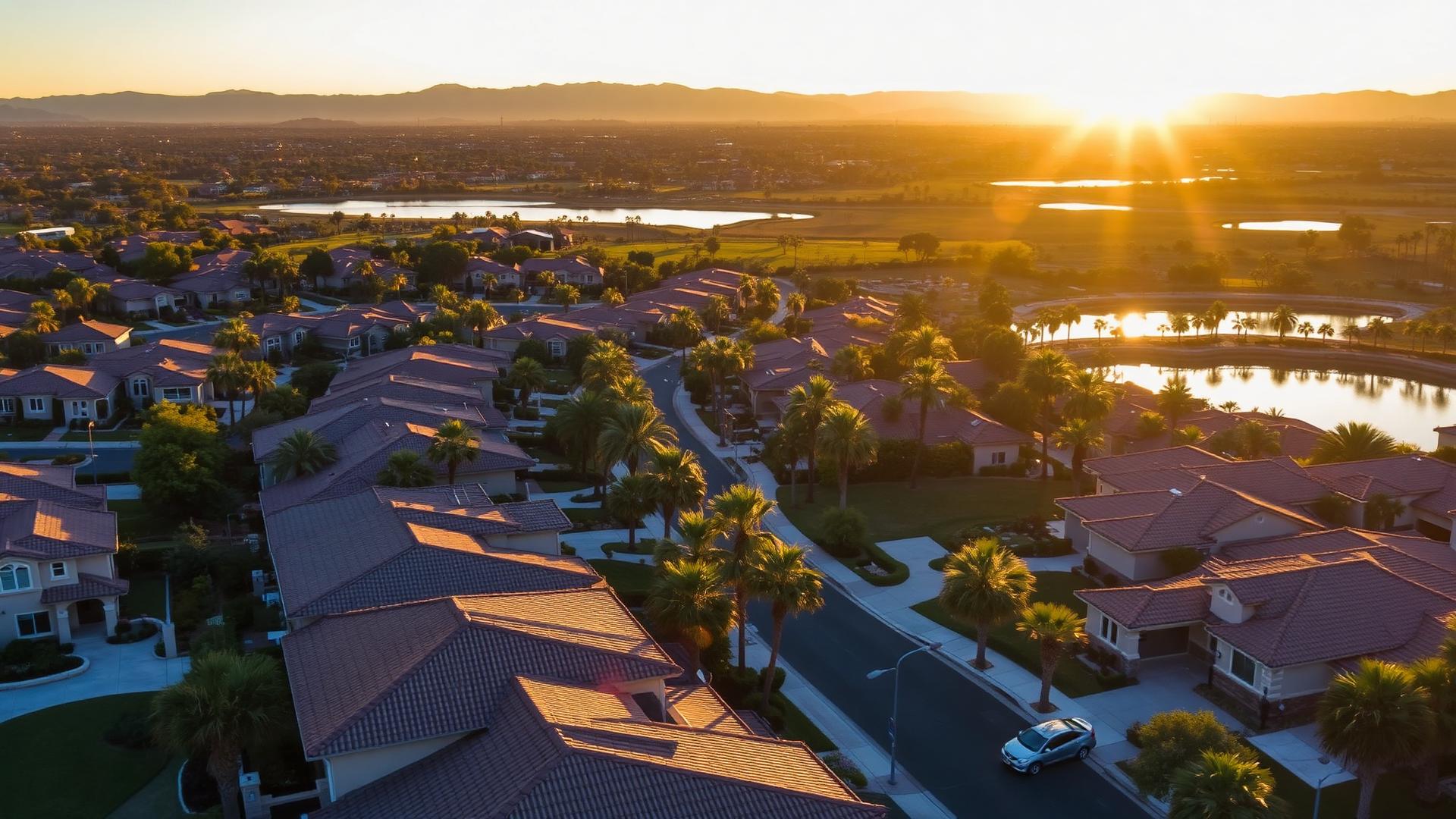 Aerial Irvine at golden hour
